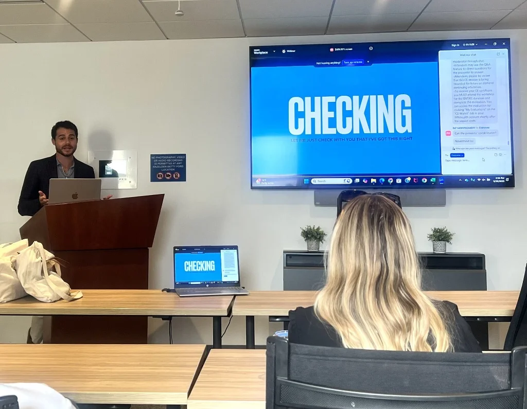 Kyle McEvoy speaking at a conference